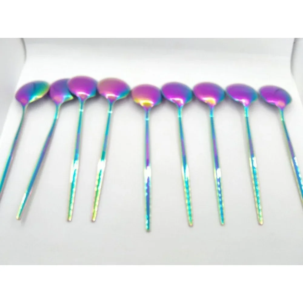Iridescent Rainbow Stainless Steel Dinnerware Set - Multicolor
